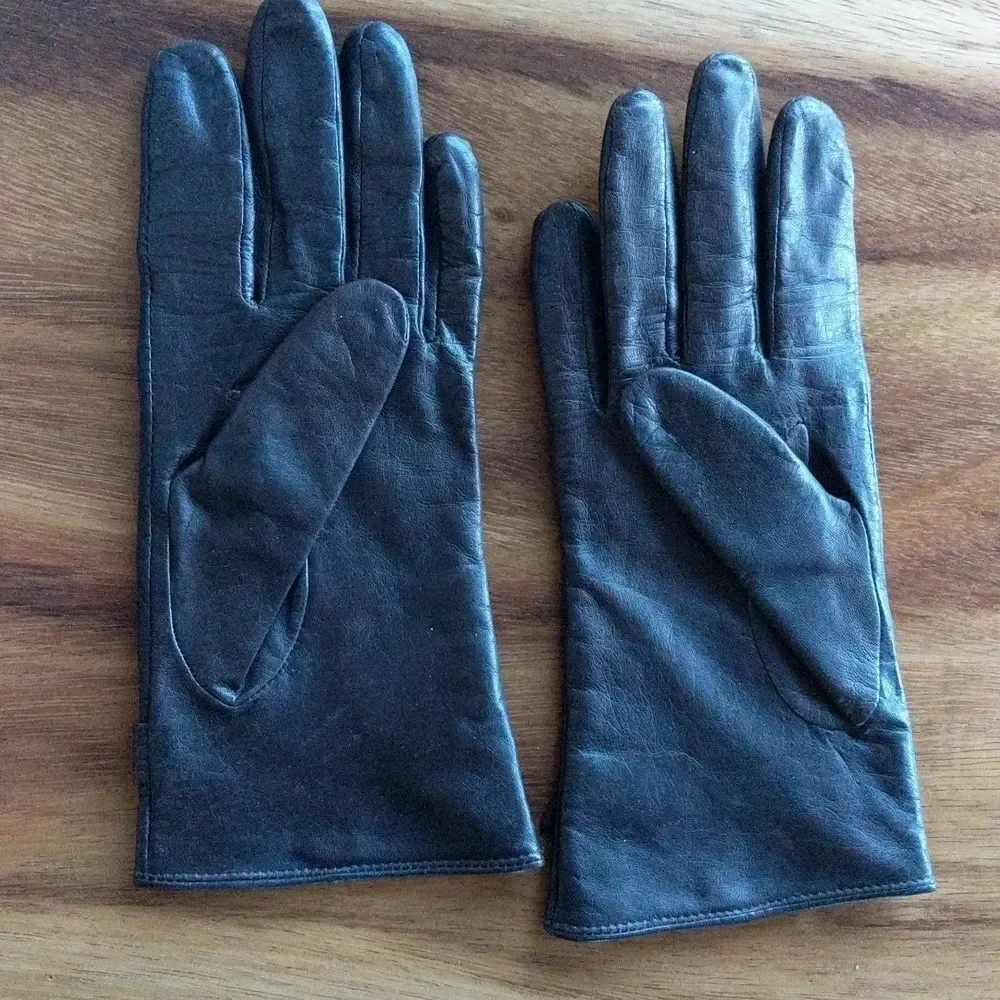 Nine West Butter Leather Gloves Espresso Color Size L